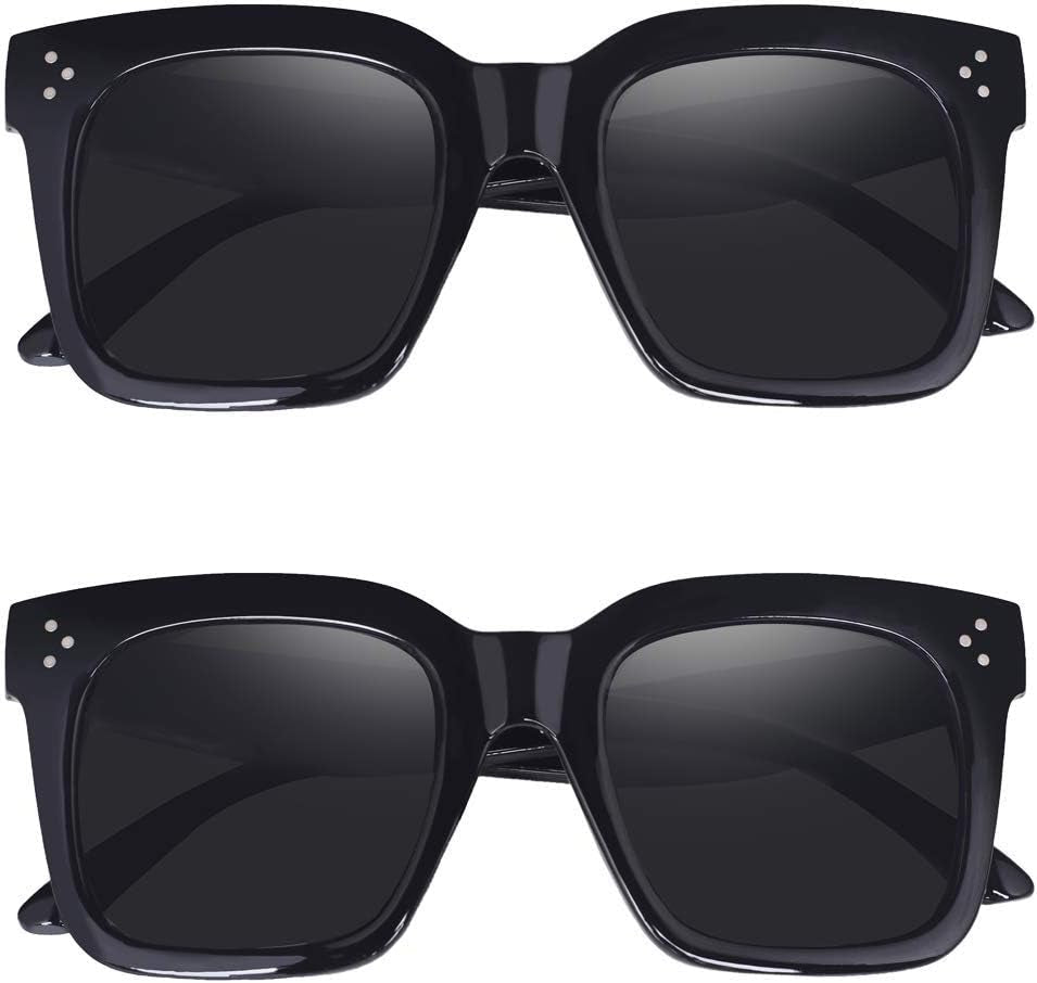 Vintage Women Oversized Sunglasses Designer Luxury Square Sun Glasses UV400 Protection Flat Lens - WORLD TIME VISITS