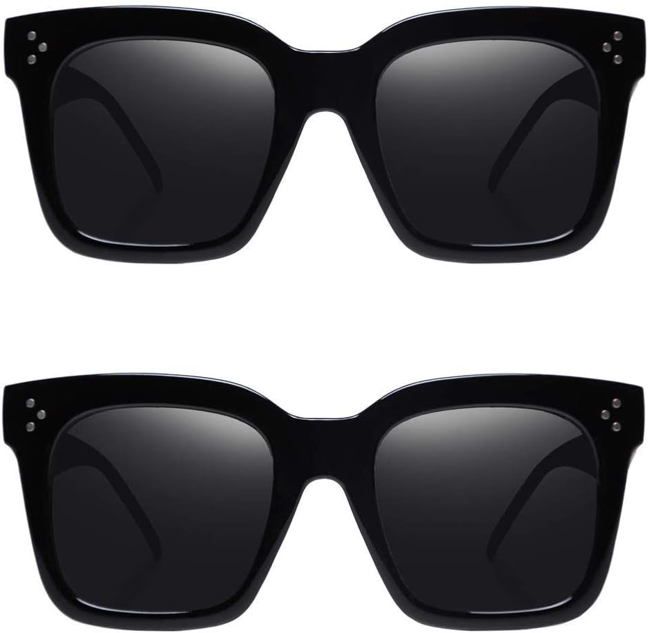 Vintage Women Oversized Sunglasses Designer Luxury Square Sun Glasses UV400 Protection Flat Lens - WORLD TIME VISITS